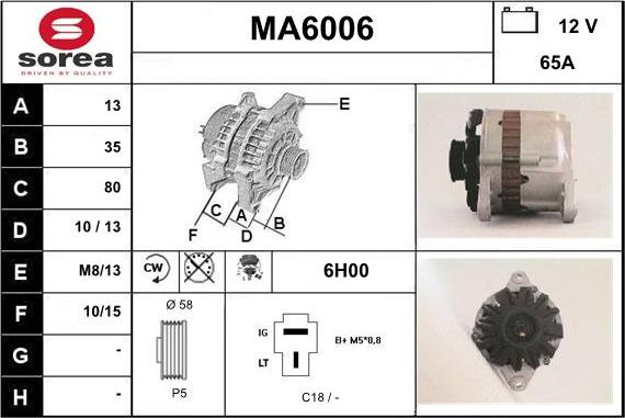 Sera MA6006 - Alternator furqanavto.az