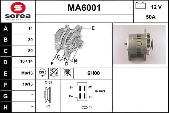 Sera MA6001 - Alternator furqanavto.az