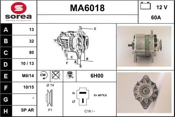 Sera MA6018 - Alternator furqanavto.az