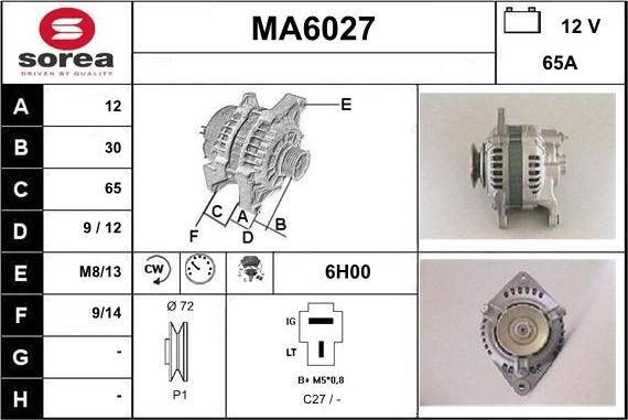 Sera MA6027 - Alternator furqanavto.az