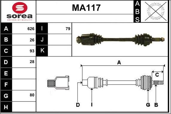 Sera MA117 - Sürücü mili furqanavto.az