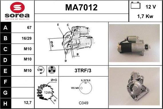 Sera MA7012 - Başlanğıc furqanavto.az