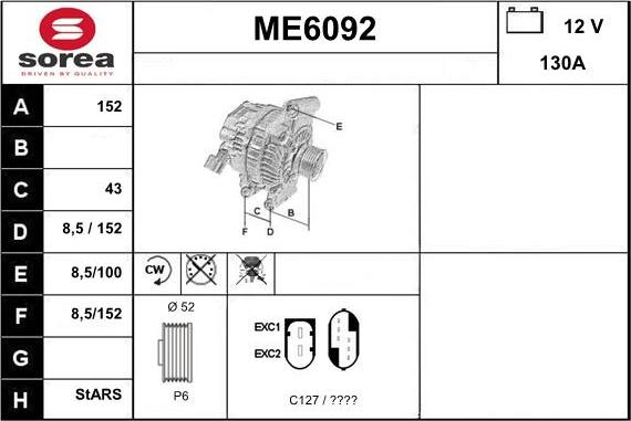 Sera ME6092 - Alternator furqanavto.az