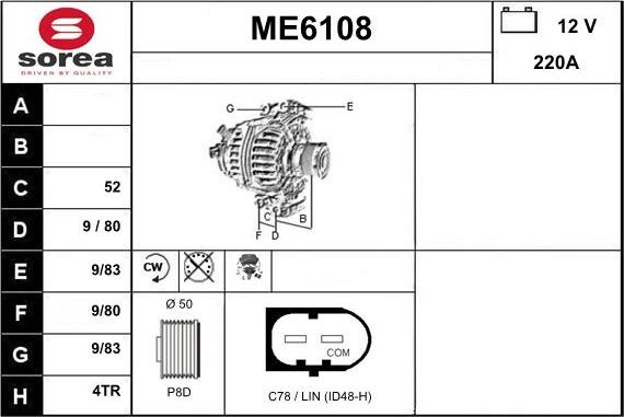 Sera ME6108 - Alternator furqanavto.az