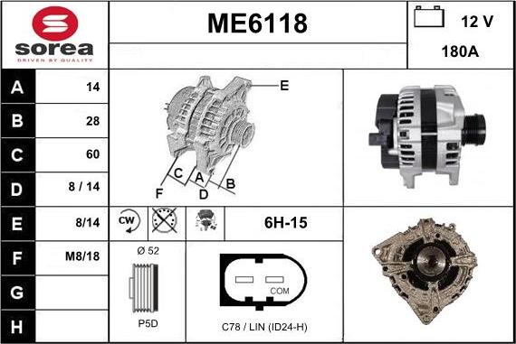 Sera ME6118 - Alternator furqanavto.az