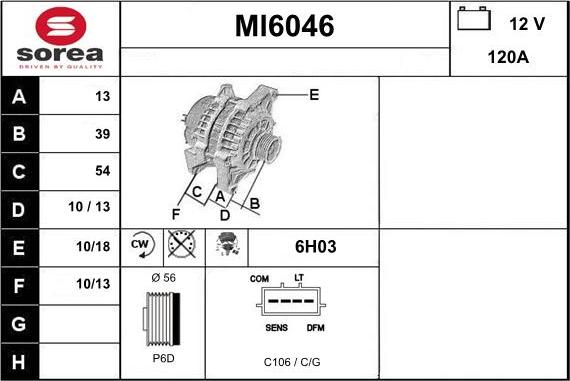 Sera MI6046 - Alternator furqanavto.az