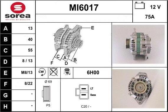 Sera MI6017 - Alternator furqanavto.az