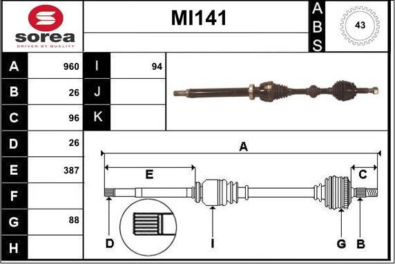 Sera MI141 - Sürücü mili furqanavto.az