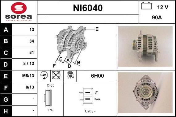 Sera NI6040 - Alternator furqanavto.az