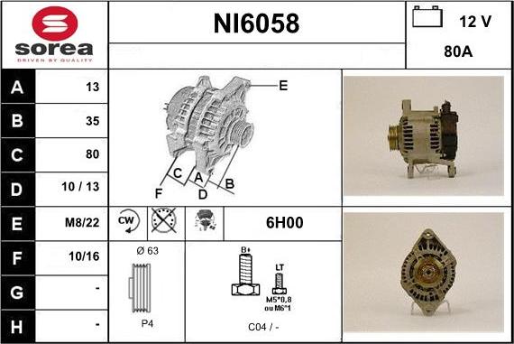 Sera NI6058 - Alternator furqanavto.az