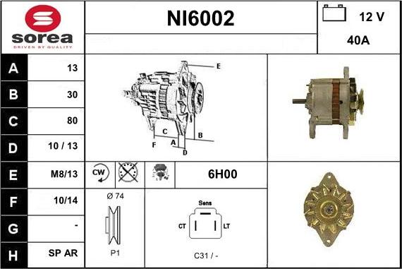 Sera NI6002 - Alternator furqanavto.az