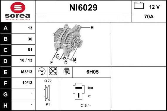 Sera NI6029 - Alternator furqanavto.az