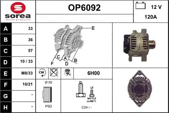 Sera OP6092 - Alternator furqanavto.az