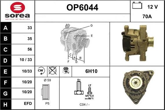 Sera OP6044 - Alternator furqanavto.az