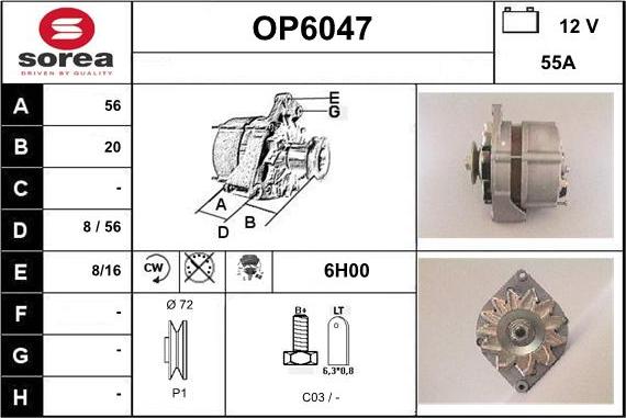 Sera OP6047 - Alternator furqanavto.az