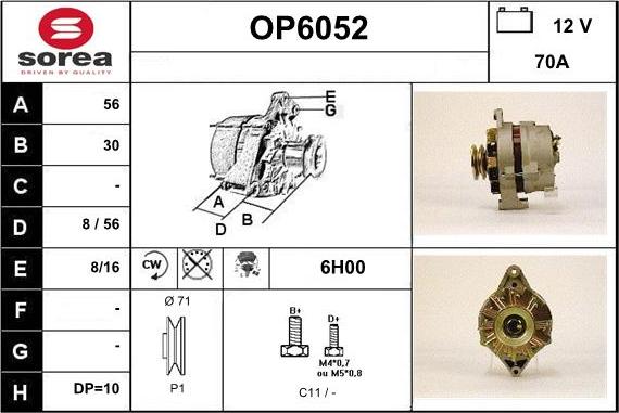 Sera OP6052 - Alternator furqanavto.az