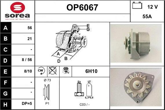 Sera OP6067 - Alternator furqanavto.az