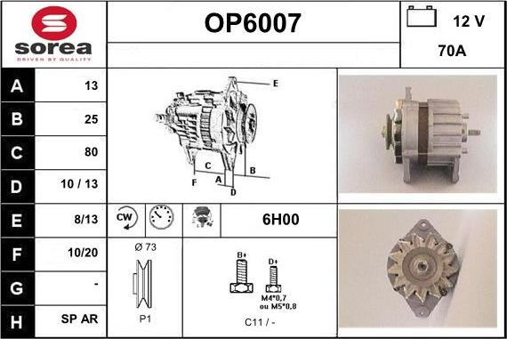 Sera OP6007 - Alternator furqanavto.az