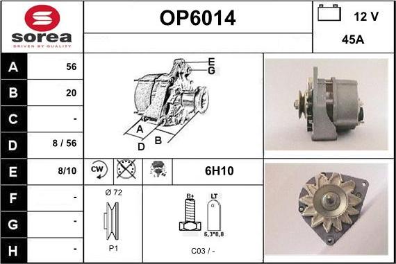 Sera OP6014 - Alternator furqanavto.az