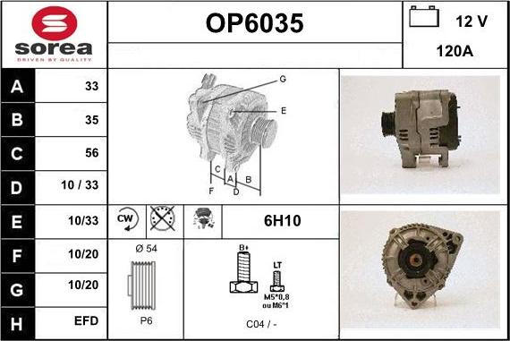 Sera OP6035 - Alternator furqanavto.az