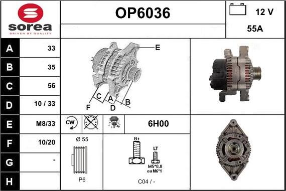 Sera OP6036 - Alternator furqanavto.az