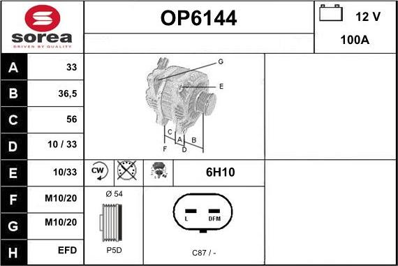 Sera OP6144 - Alternator furqanavto.az