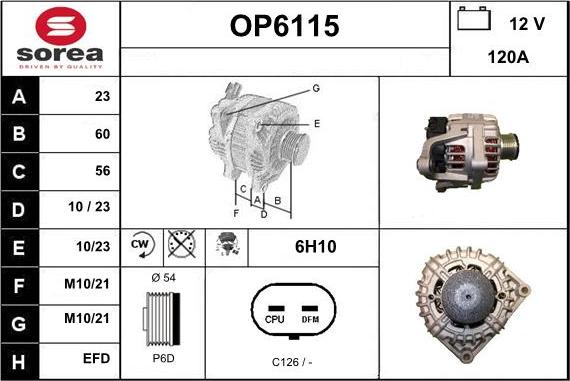 Sera OP6115 - Alternator furqanavto.az