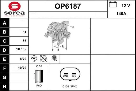 Sera OP6187 - Alternator furqanavto.az