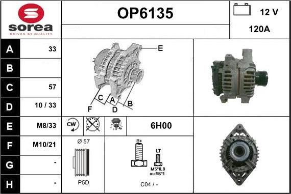 Sera OP6135 - Alternator furqanavto.az