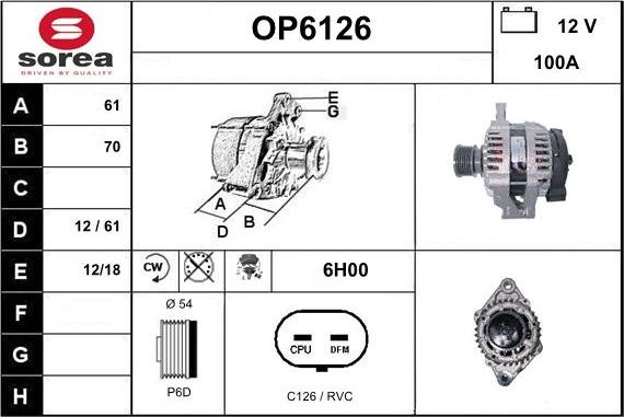 Sera OP6126 - Alternator furqanavto.az