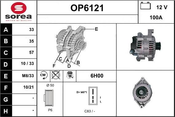 Sera OP6121 - Alternator furqanavto.az