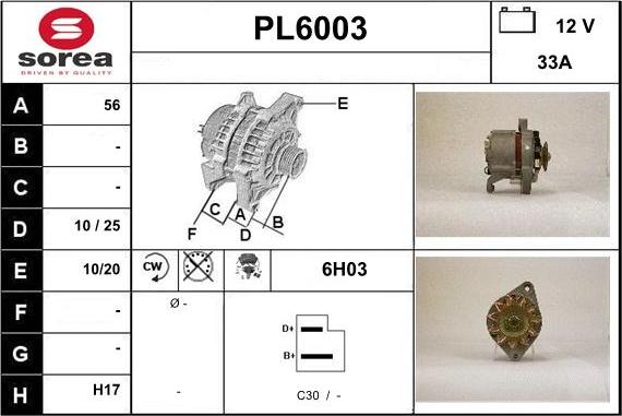 Sera PL6003 - Alternator furqanavto.az