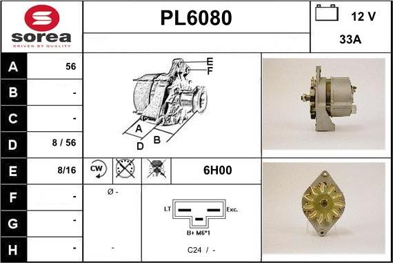 Sera PL6080 - Alternator furqanavto.az