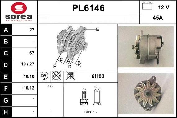 Sera PL6146 - Alternator furqanavto.az