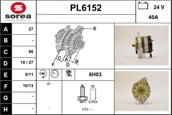 Sera PL6152 - Alternator furqanavto.az