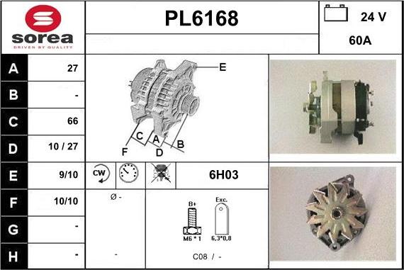 Sera PL6168 - Alternator furqanavto.az