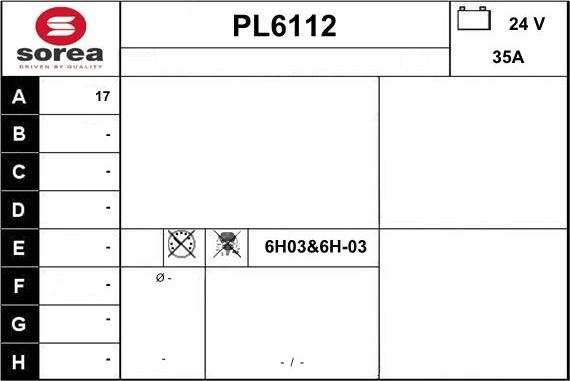 Sera PL6112 - Alternator furqanavto.az
