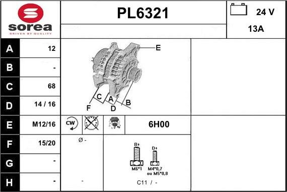 Sera PL6321 - Alternator furqanavto.az