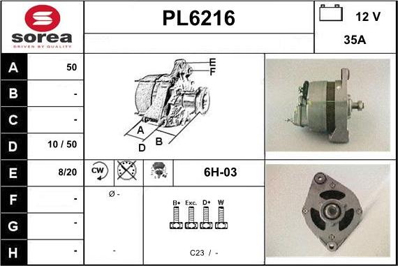 Sera PL6216 - Alternator furqanavto.az