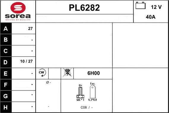 Sera PL6282 - Alternator furqanavto.az