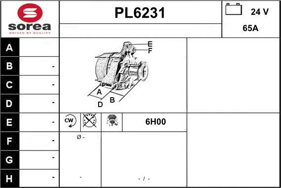 Sera PL6231 - Alternator furqanavto.az