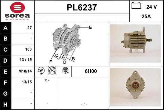 Sera PL6237 - Alternator furqanavto.az