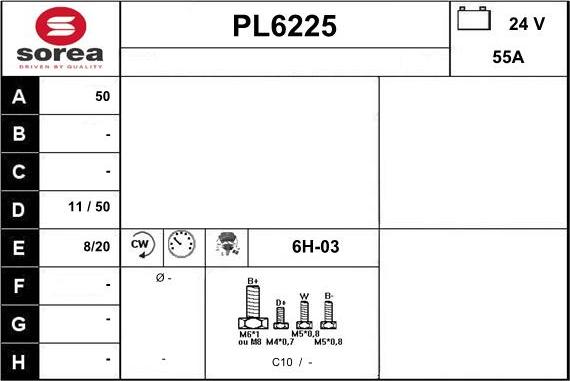 Sera PL6225 - Alternator furqanavto.az