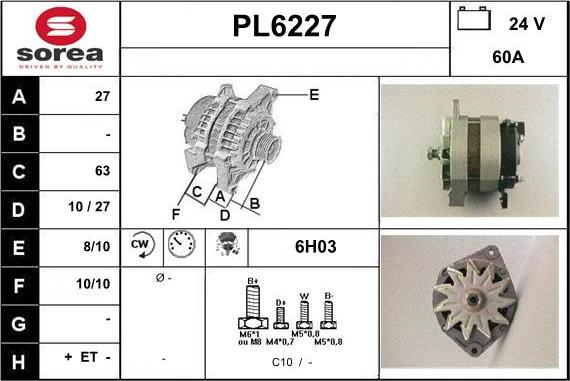 Sera PL6227 - Alternator furqanavto.az