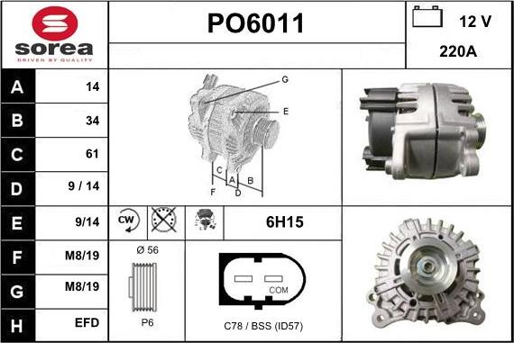 Sera PO6011 - Alternator furqanavto.az