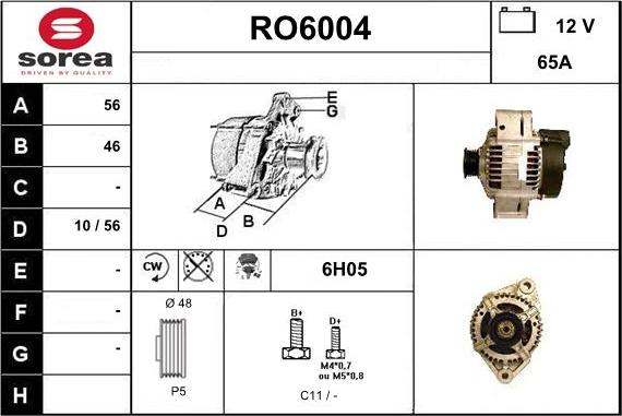 Sera RO6004 - Alternator furqanavto.az