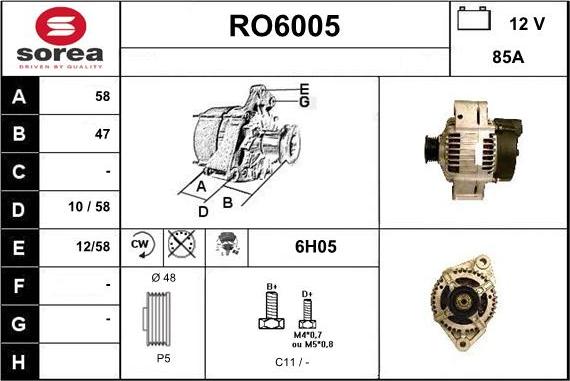 Sera RO6005 - Alternator furqanavto.az