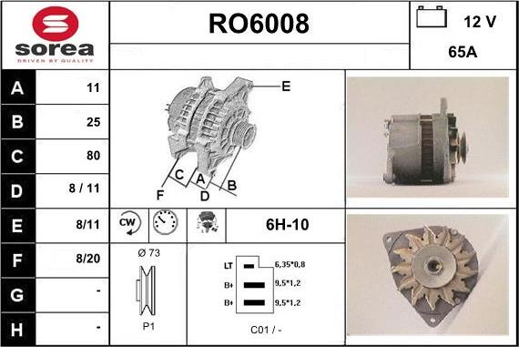 Sera RO6008 - Alternator furqanavto.az