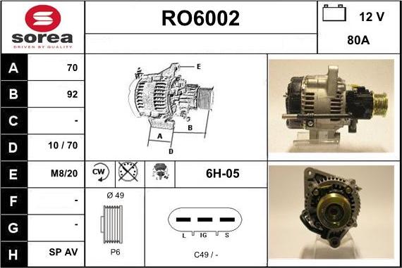 Sera RO6002 - Alternator furqanavto.az