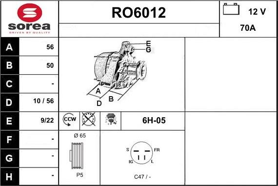 Sera RO6012 - Alternator furqanavto.az